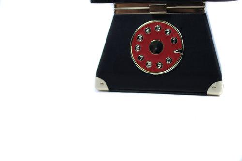 Limited edition designer unique vintage inspired telephone evening clutch purse bag- Graham