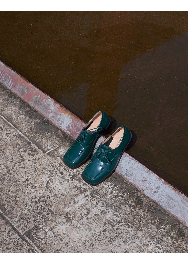 Lacquer Vintage Flat Designer Loafers Shoes- Jina