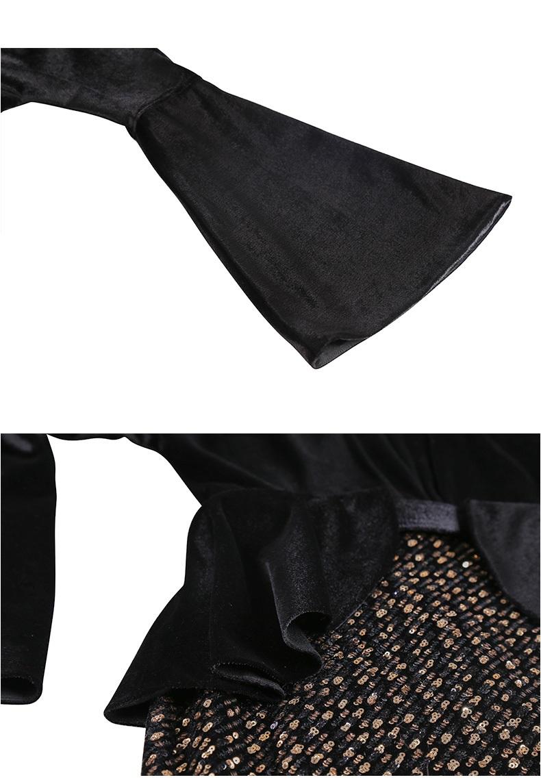 Evening dress banquet elegant elegant style suit set two-piece velvet dress- Colima