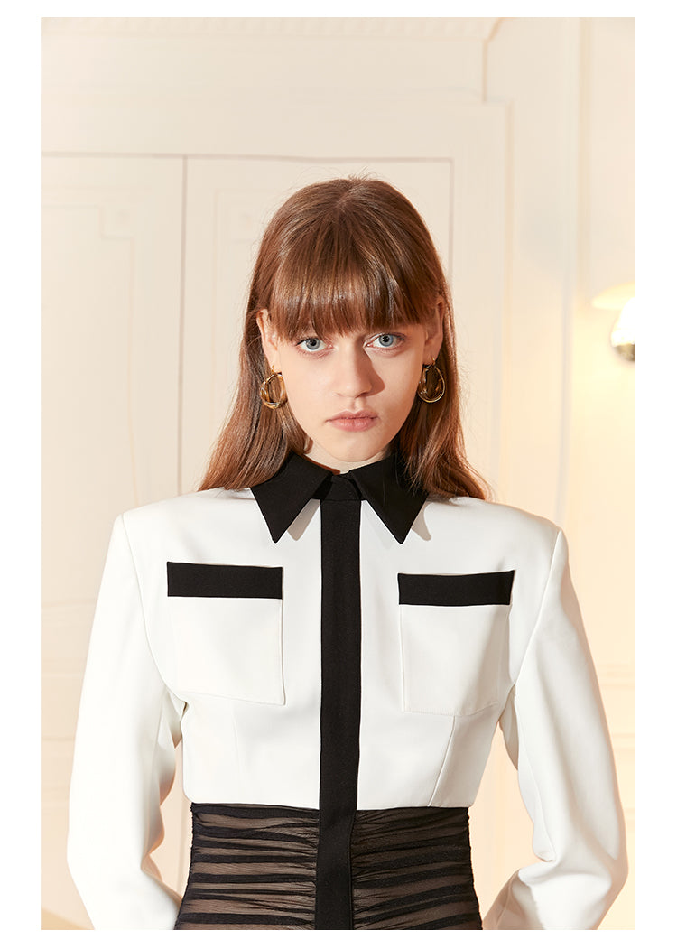 Modern retro dress features an alluring black mesh waist dress- Uni