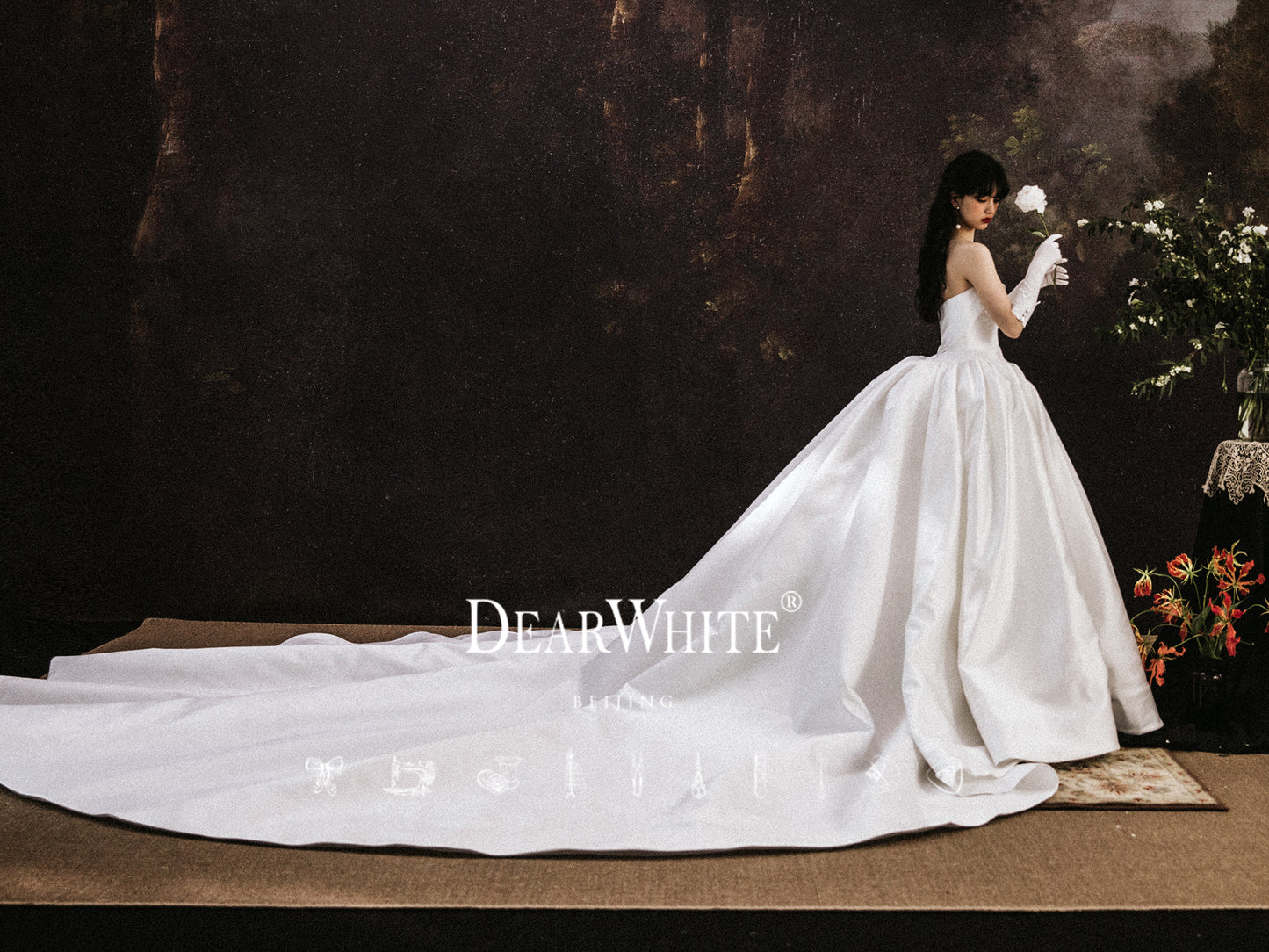 Early Spring 2023 Satin Bridal Retro Tube Top strapless- Bozena