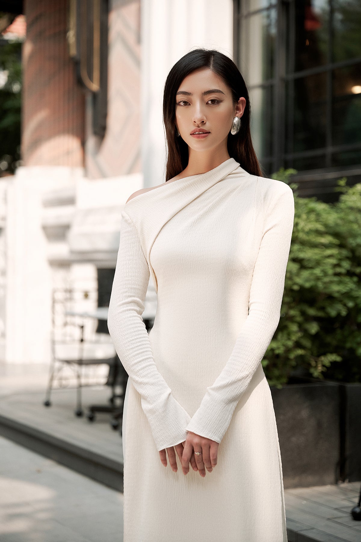 One shoulder pull tailored kaftan trouser suit - Hue