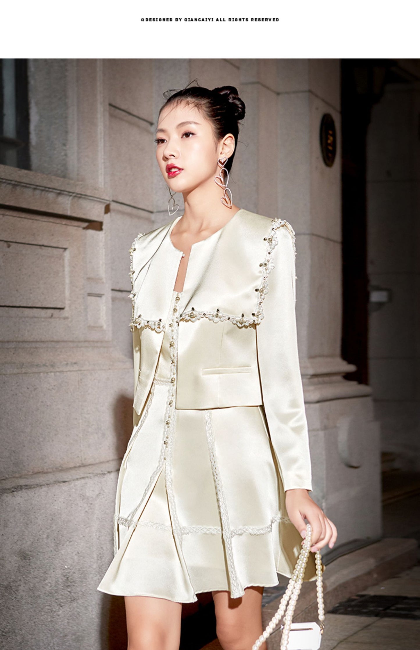 Satin dress is the perfect choice for formal occasions suit set- Alia