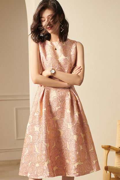 Autumn luxury retro jacquard dress - Jiana