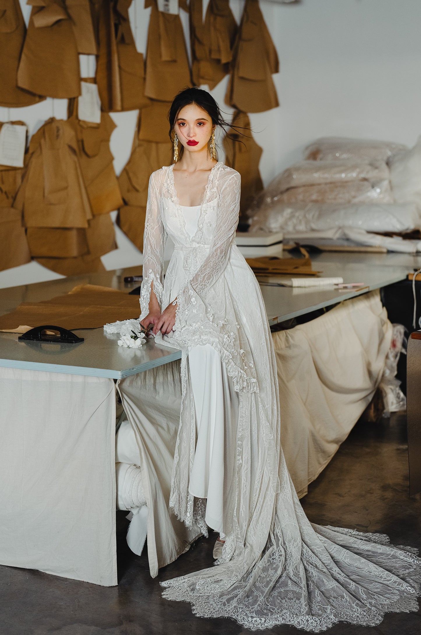 Early Spring 2023 original Straight Shoulder Strap simple wedding bridal dress- Confession