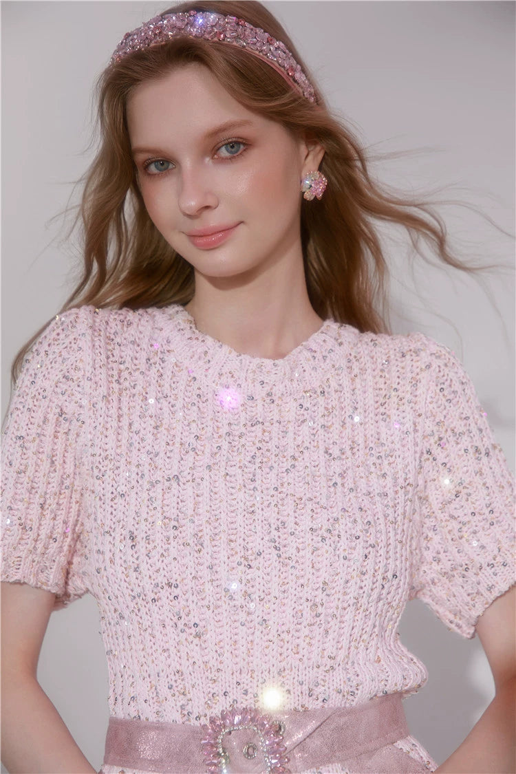 Wardrobes by Chen Luxury Pink Light Diamond Flower Earrings-Kiki