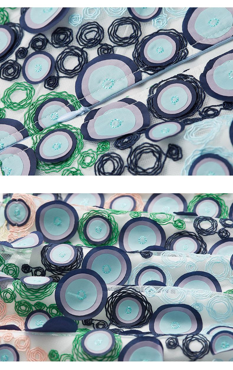 Limited Edition mesh 3D dot embellished Mesh embroidered irregular Polo collar lace dress - Nao