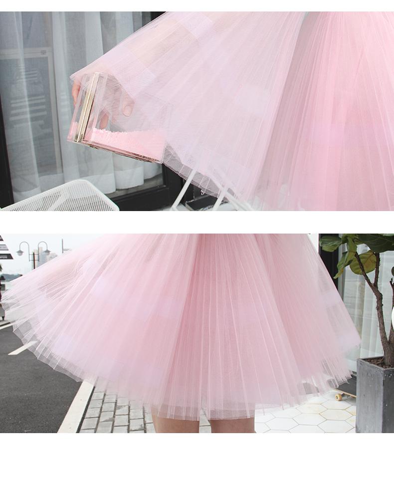 Limited edition double Sun Pleated One-Shoulder Princess layered tulle tutu pink dress - Zack