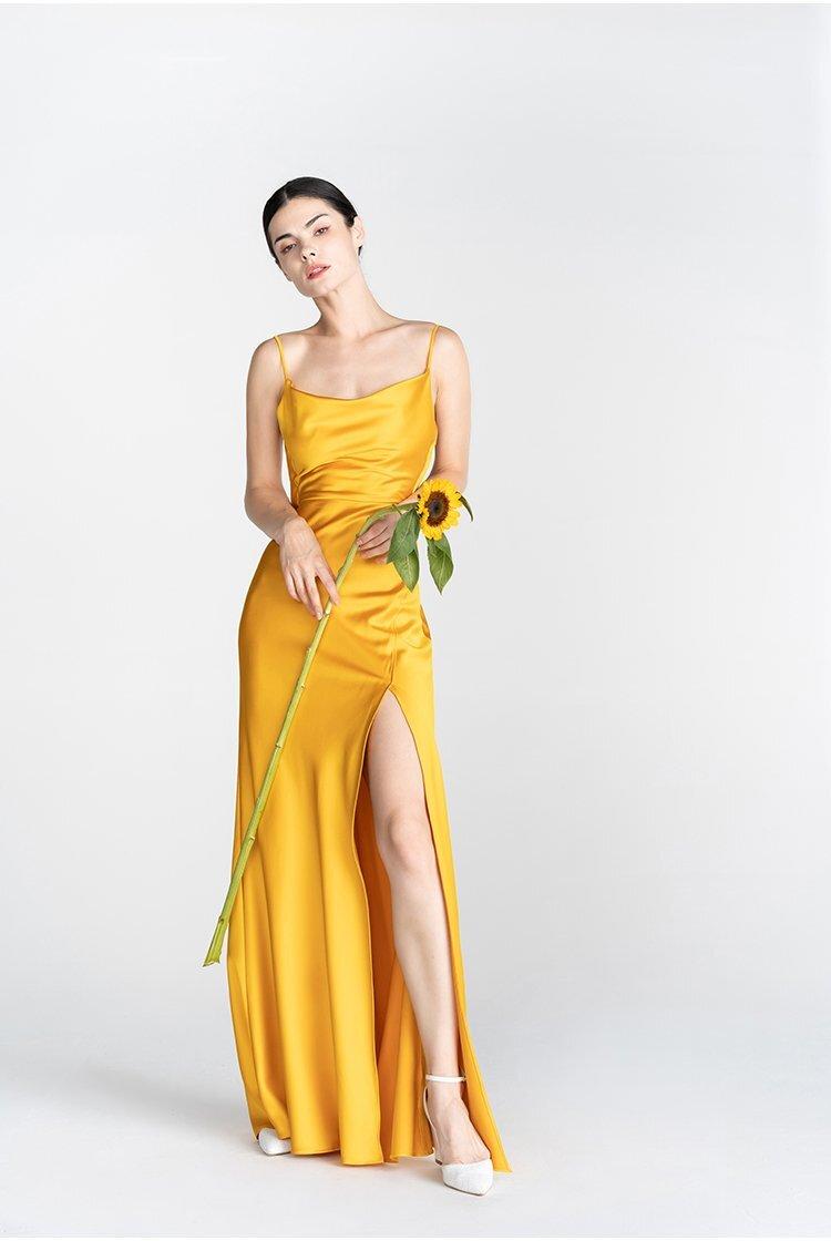 GOUDIN elegant sling long exposed back evening dress- Mali. L GOUDIN elegant sling long exposed back evening dress- Mali. L