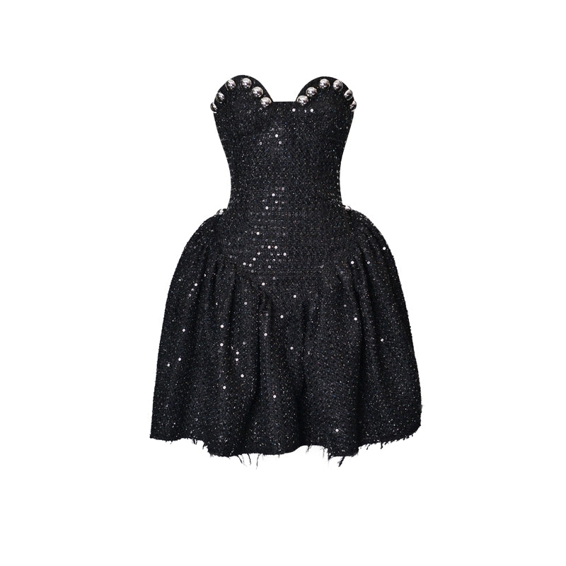 black sequin dress sweetheart neckline Callie Sweetheart Neckline Sequin Maxi Dress, Black / 10