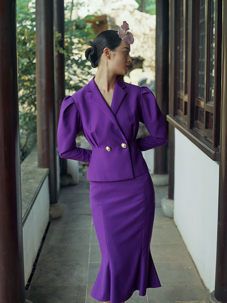 Pleated Skirt Suits Skirt Outfit Business Skirt And Blazer Set