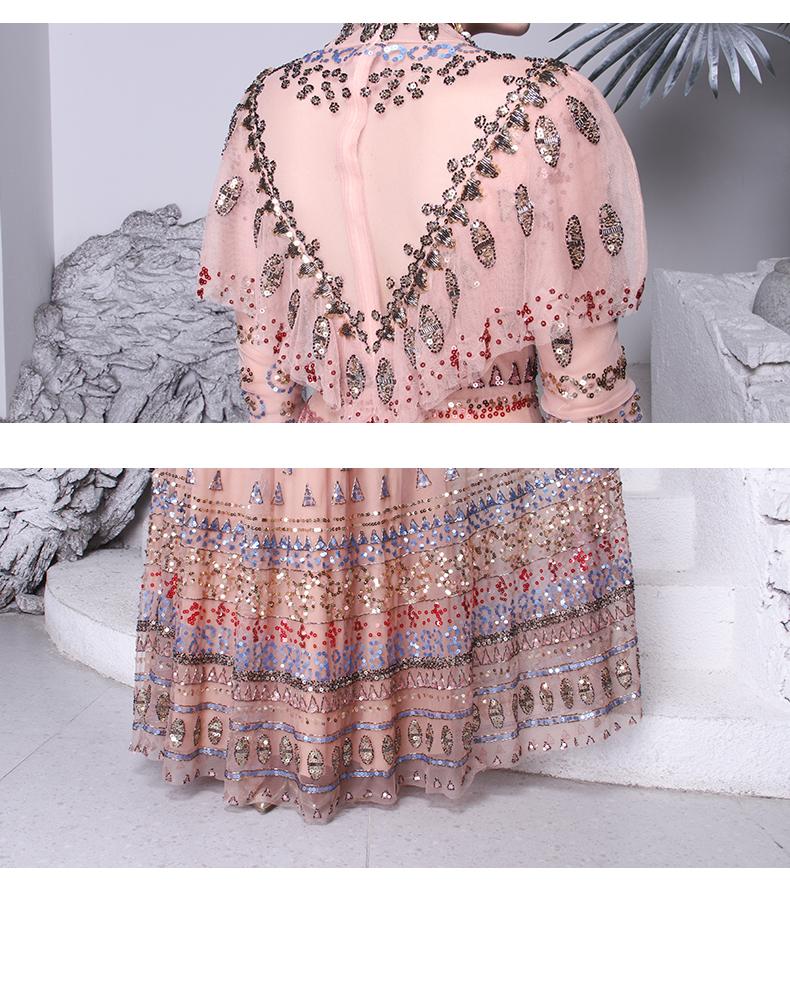 High-end elegant indian wedding Heavy-duty hand embroidered sequins Indian Saree gown - Janika