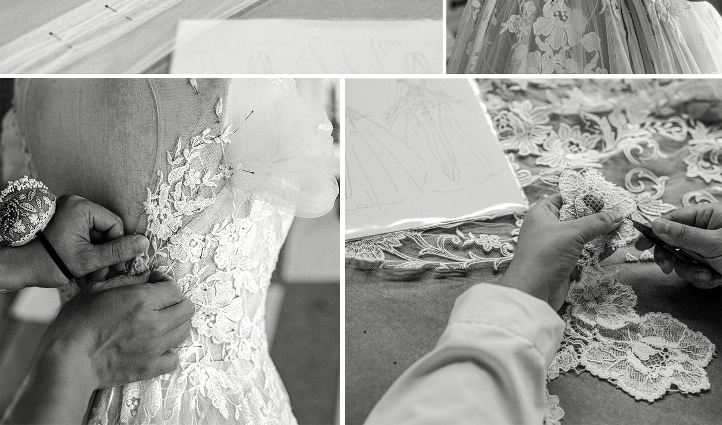 Early Spring 2023 Original bridal summer small trailing go-out yarn lace wedding dress- Lora