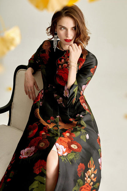 Limited Edition Luxury  Jacquard Print Windbreaker Coat jacket dress - Nightingale & Rose