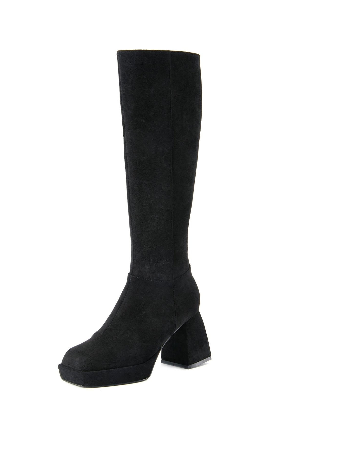 B-FEI pink thick-soled suede boots thick heel high tube- Lora