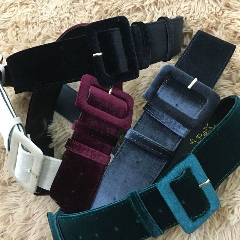 Le Palais Vintage Original Retro Velvet High Waist Belt-Nelly