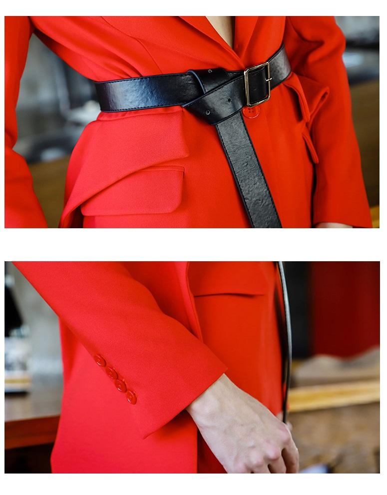 High end designer long-sleeved red pants suit two-piece suit set - Atta