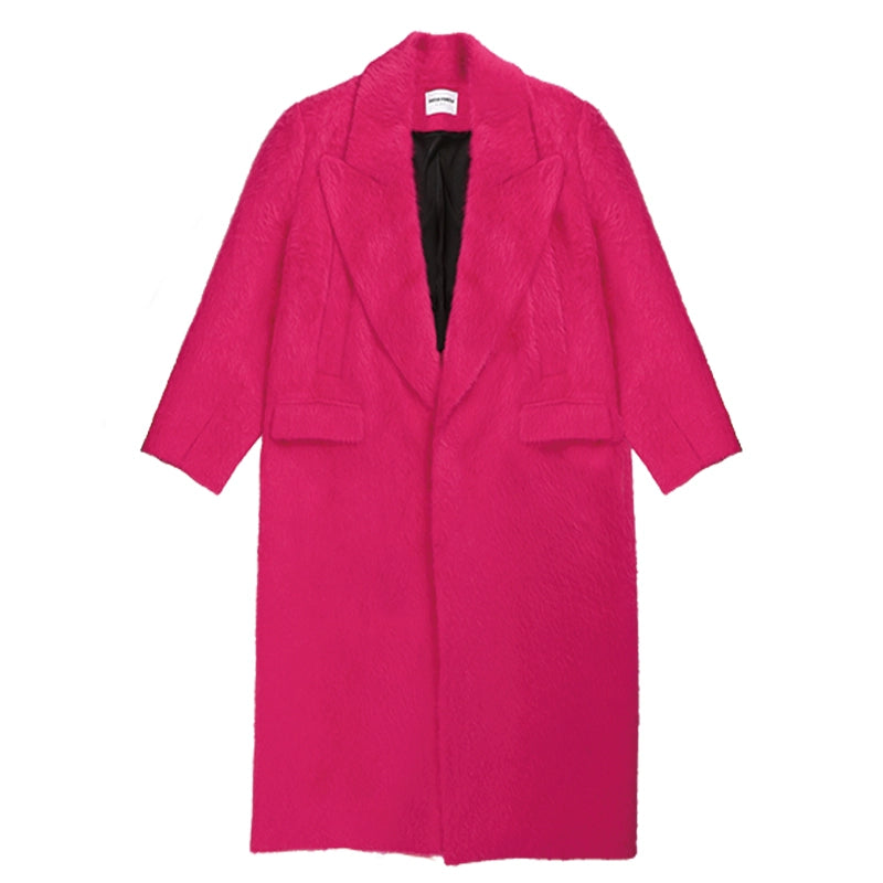 LEDI W luxury DRAGON FRUIT PINK WIDE COAT WINTER COAT - suli