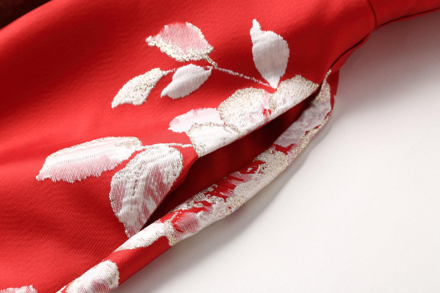 Spring retro 1950 red feminine jacquard short sleeve wedding guest audrey hepburn dress - Bailey