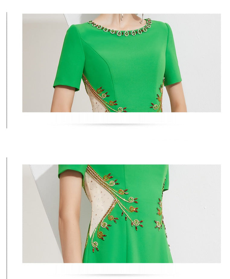 Gorgeous dress elegant dinner party ladies evening wedding gown dress- Diroa