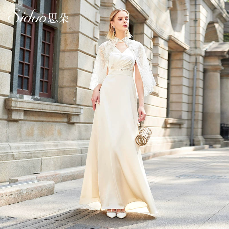 Cream evening gown hot sale