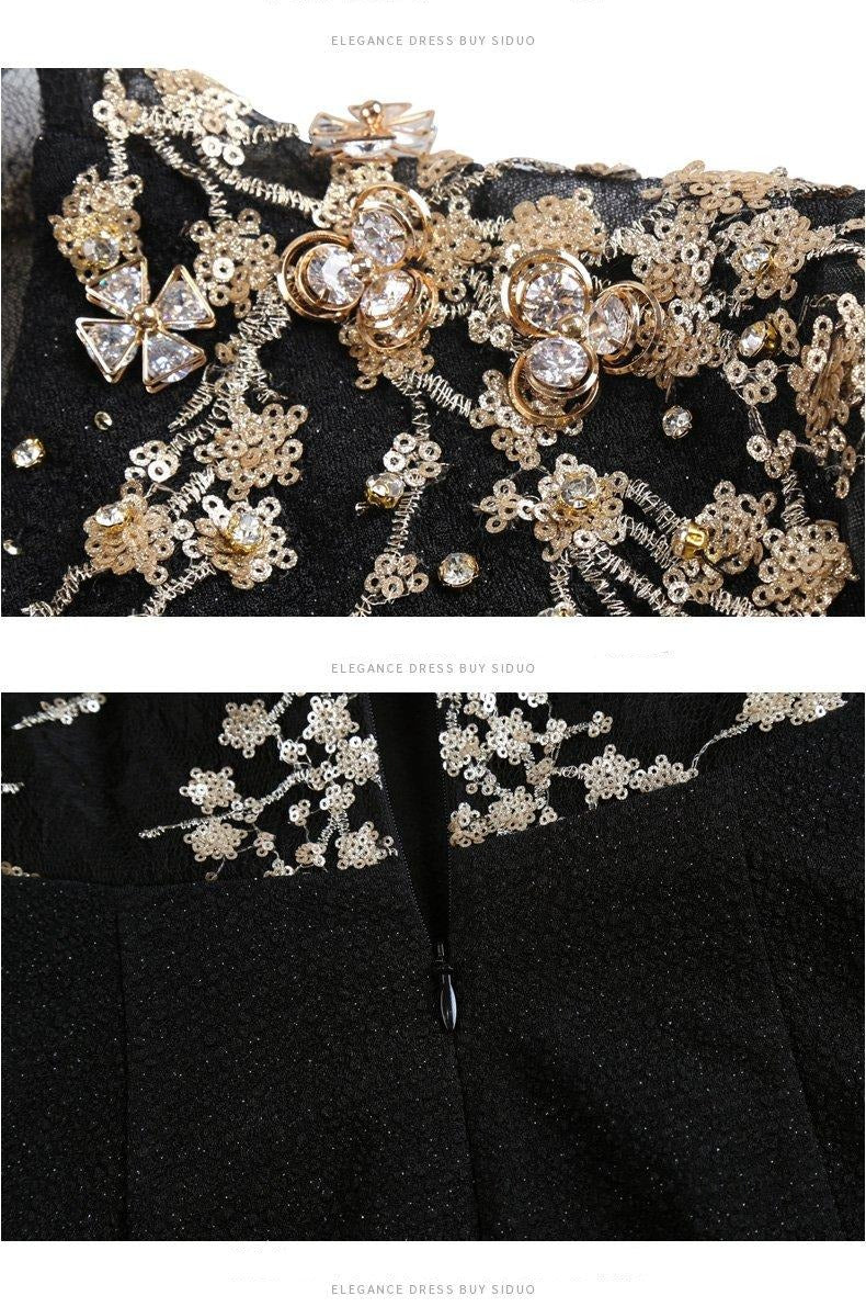 Siduo banquet black elegant evening dress gown - Sola