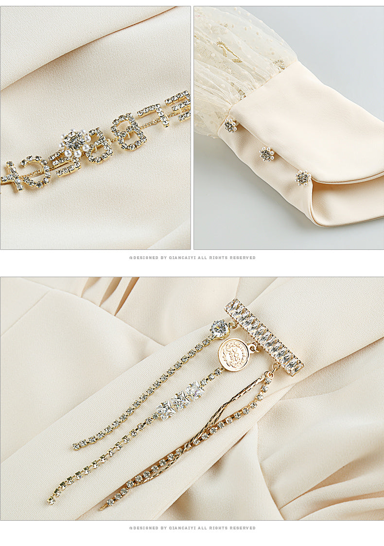 Modern elegance with this satin-lined bridesmaid dress- Loni