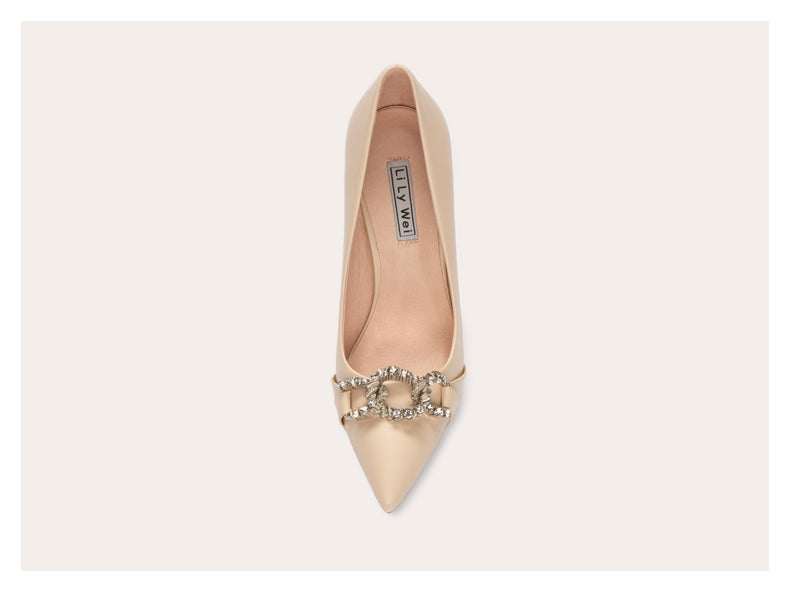 Lily nude color single small size high heels women's autumn fine heels- Lany