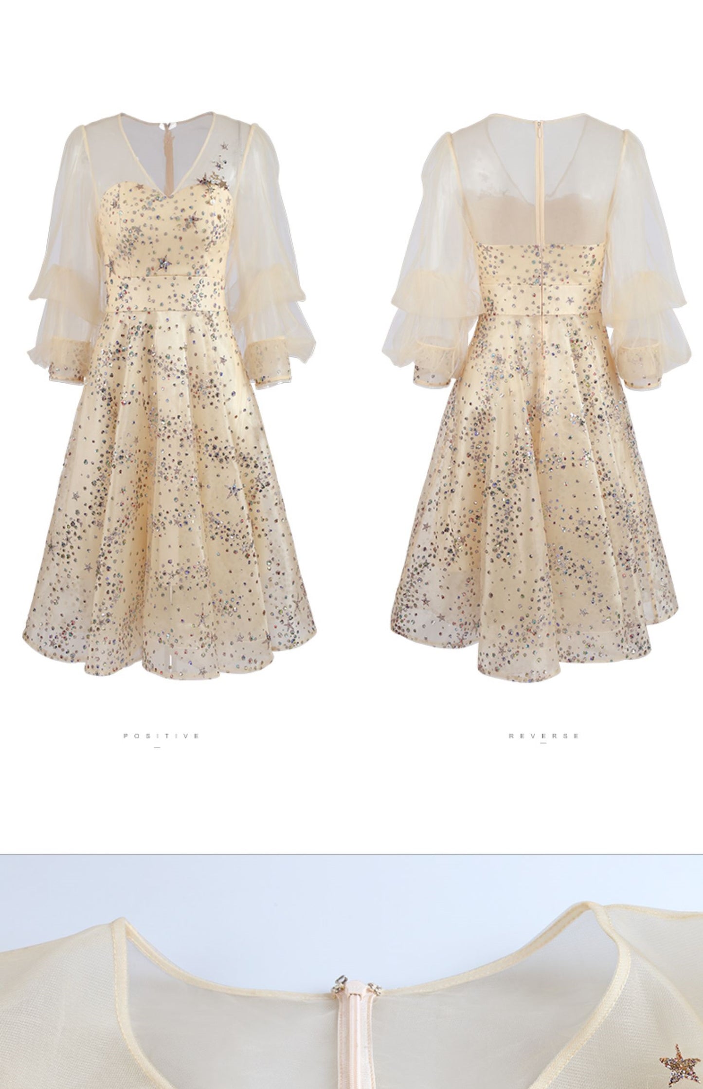 Perfect puff sleeve dress, featuring a swing pleated silhouette-Shora