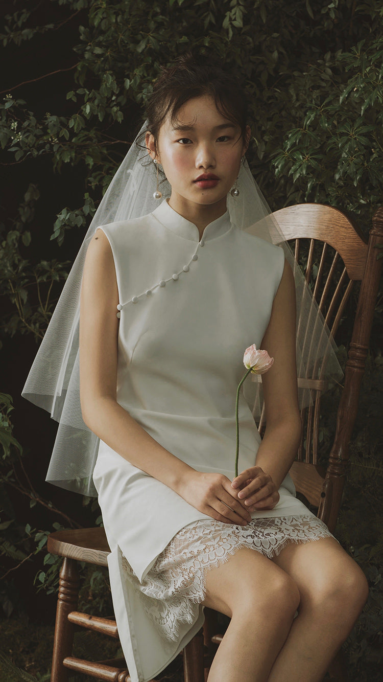 Early Spring 2023 new veil bride female short wedding bow simple wedding headdress- Saud