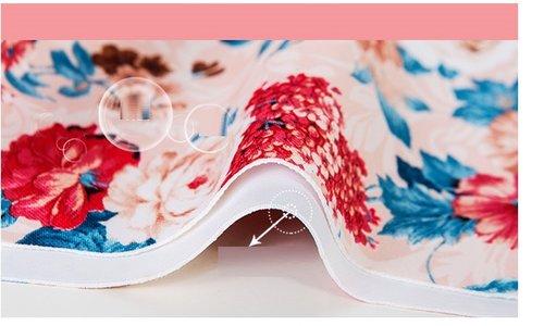 Limited edition one of a kind designer unique floral printed scuba neoprene beige blouse-Blusa