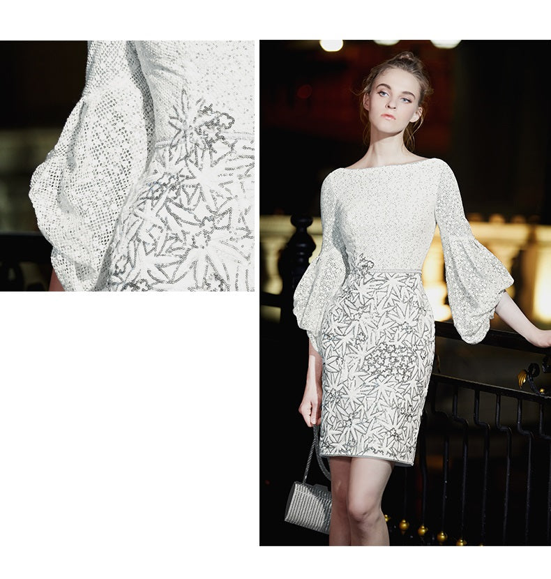 Stylish high-end dress a new bridesmaid short skirt design- Amno