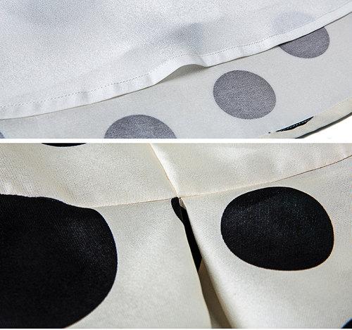 white and black polka dotvintage retro 1950 swing cocktail skirt dress - Svana