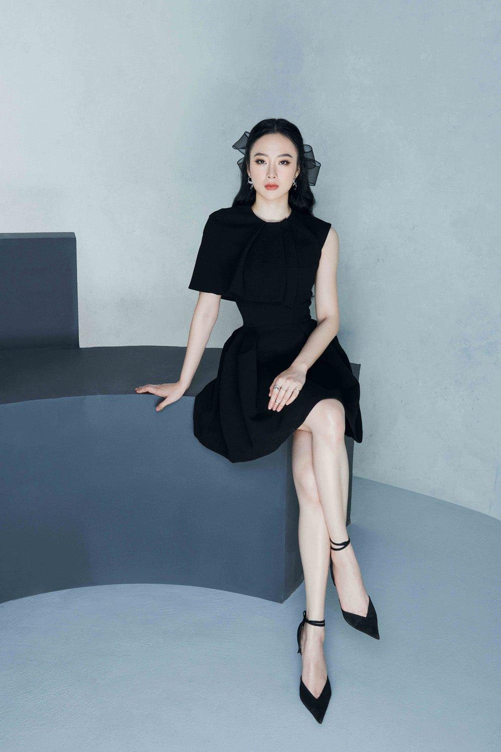 Black SINGLE SIDE CAPE MINI lbd DRESS- Emali