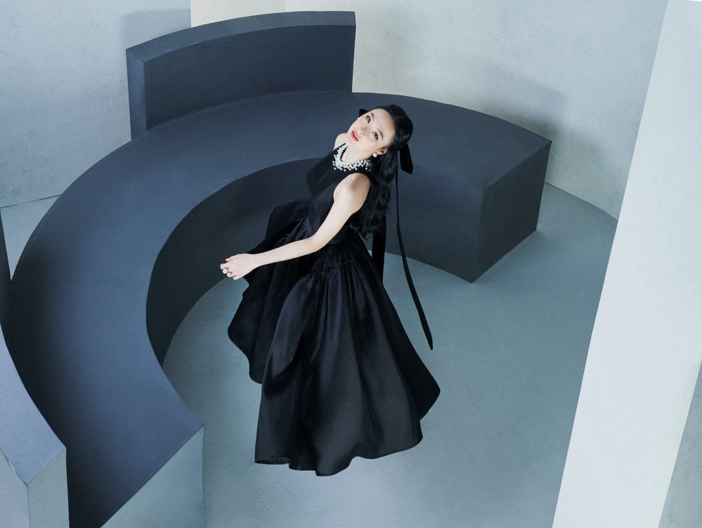 Midi Dress with pearl embellished neckline-Tamsin