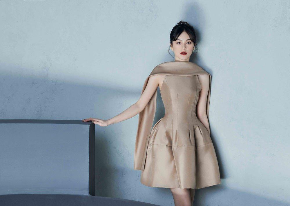 Nude MINI DRESS WITH SCARF-Chloe GOOD GIRL REBEL Nude MINI DRESS WITH SCARF-Chloe GOOD GIRL REBEL