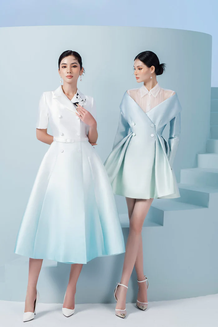 Early Spring 2023 new short-sleeved gradient elegant daily cocktail dress- Jambalaya