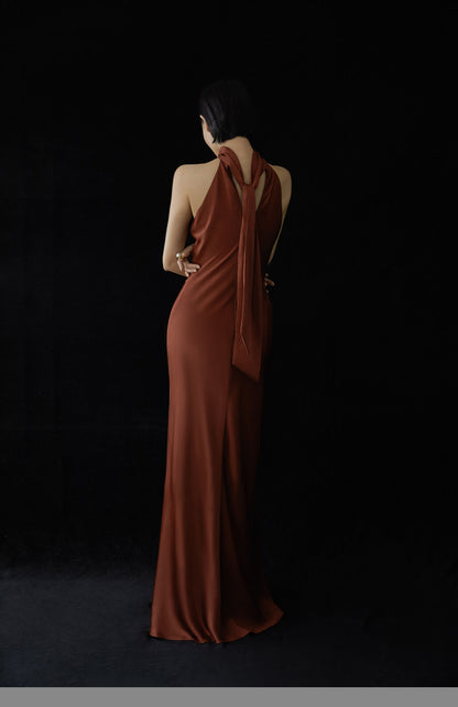 GOUDIN female wine-red high-end banquet dress-EVE.
