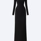 Long Sleeve Trapezoid Neckline Bodycon Full Dress - Nina
