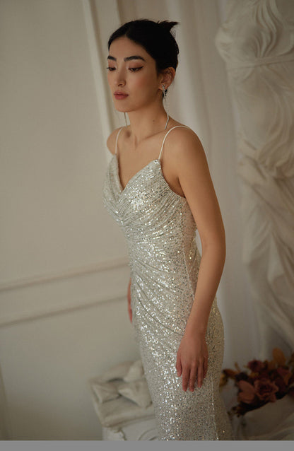 GOUDIN long banquet light luxury evening dress-LIKKY.