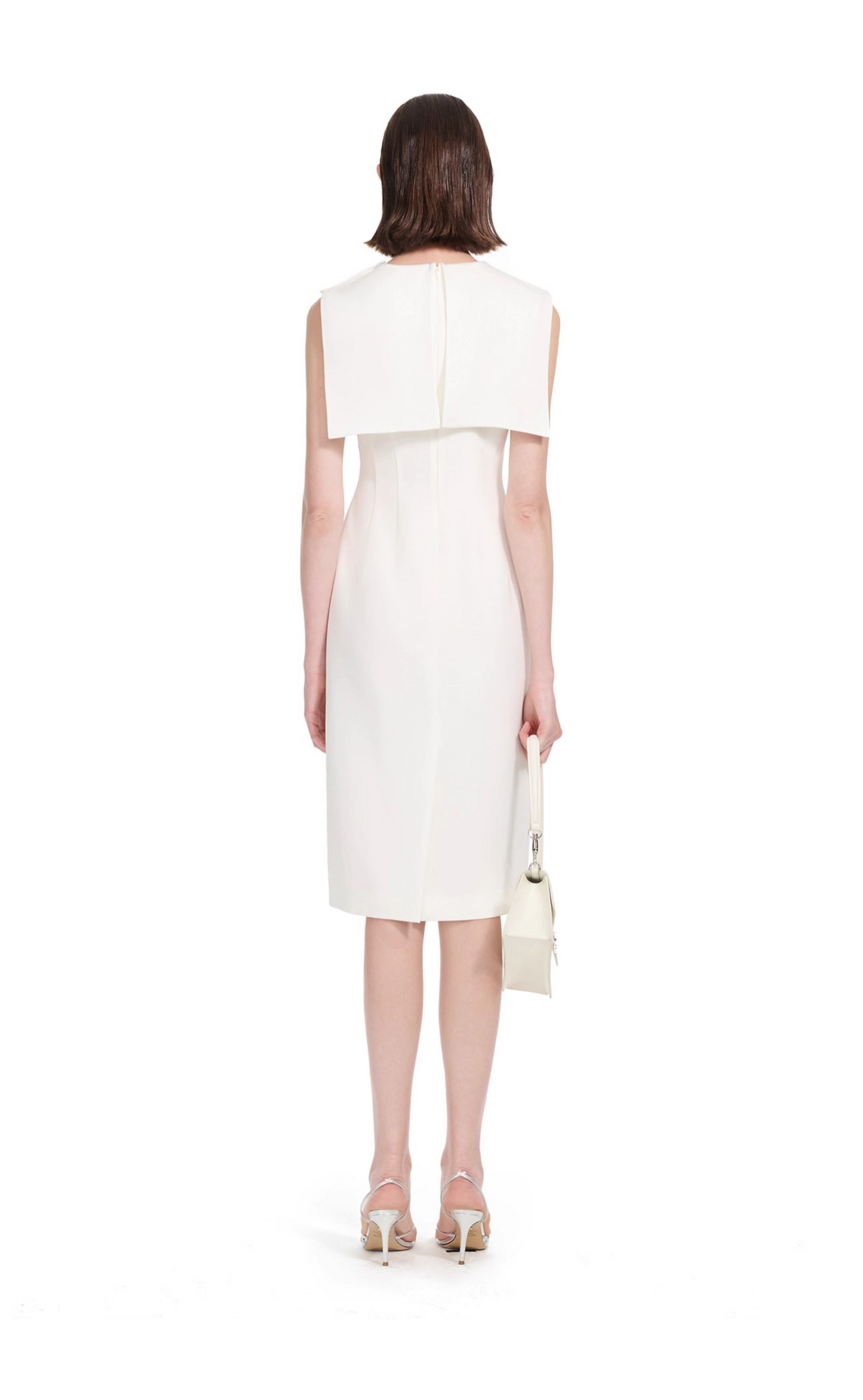 YES BY YESIR | Deconstructed Midi Dress with Fluttering Collar-ALINORA.