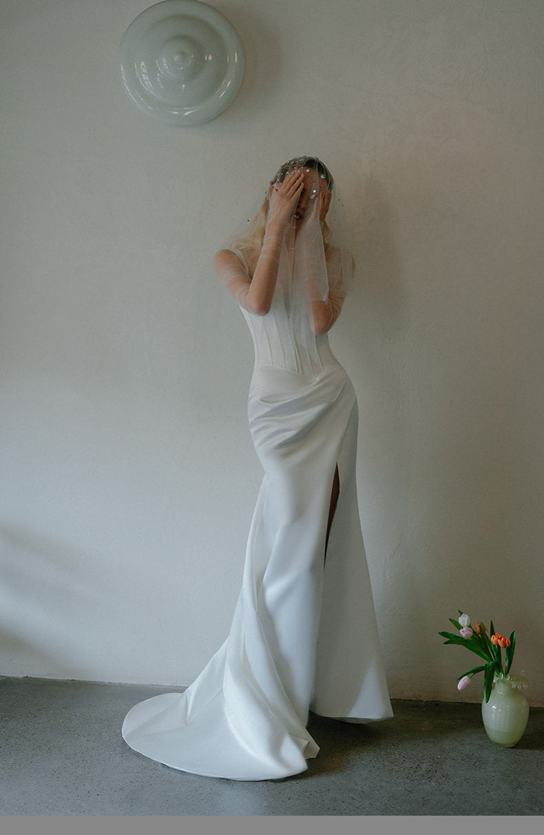 GOUDIN white design light luxury evening fairy travel dress-SEMS.