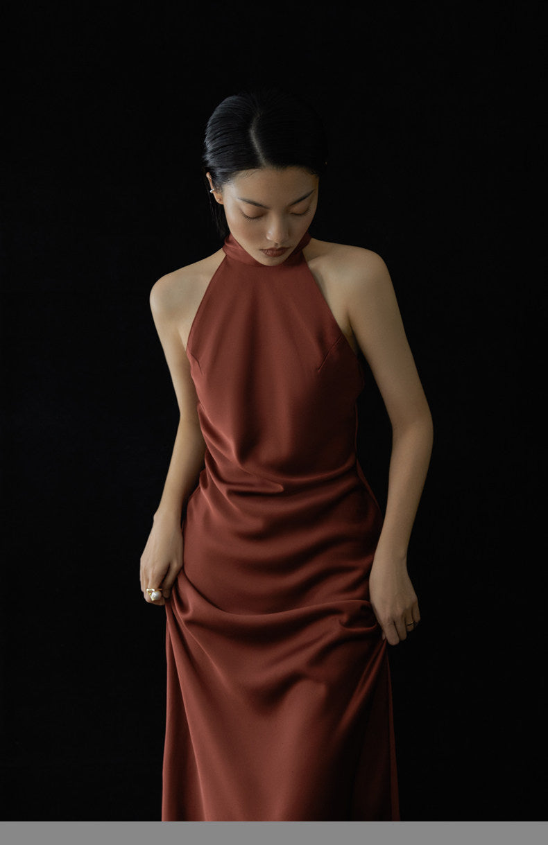 GOUDIN female wine-red high-end banquet dress-EVE.