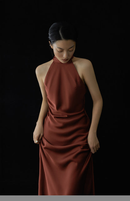 GOUDIN female wine-red high-end banquet dress-EVE.
