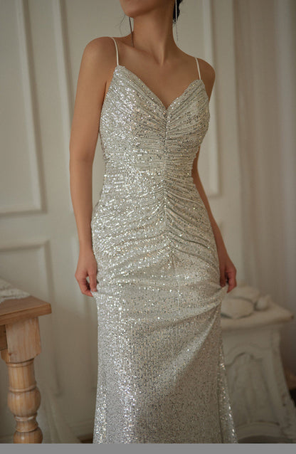GOUDIN long banquet light luxury evening dress-LIKKY.