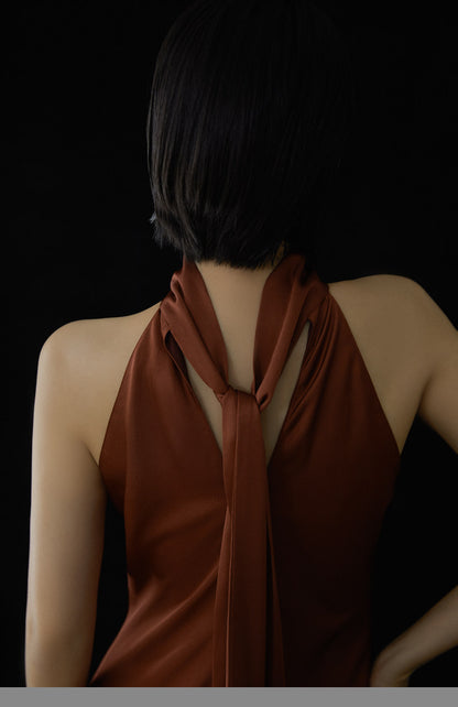 GOUDIN female wine-red high-end banquet dress-EVE.