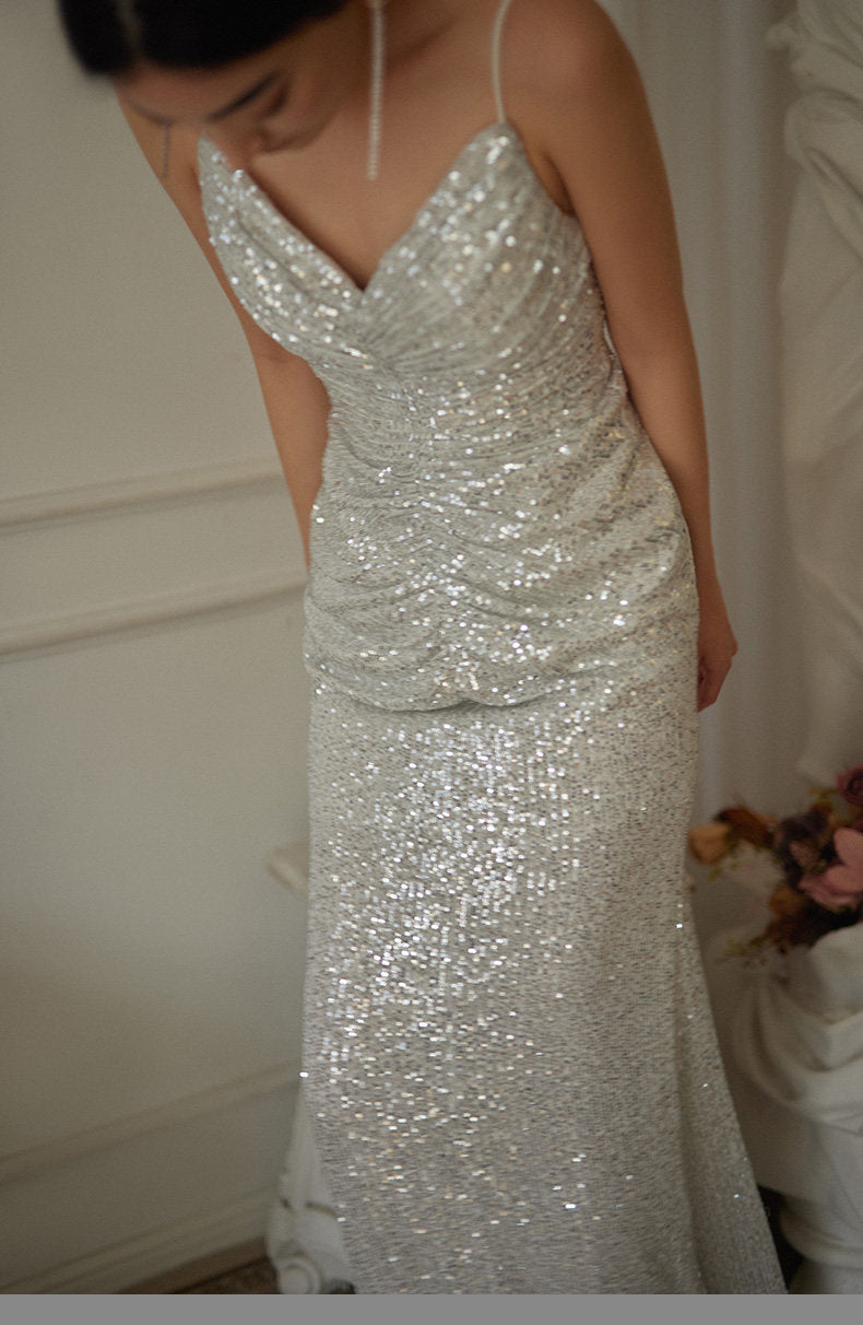 GOUDIN long banquet light luxury evening dress-LIKKY.