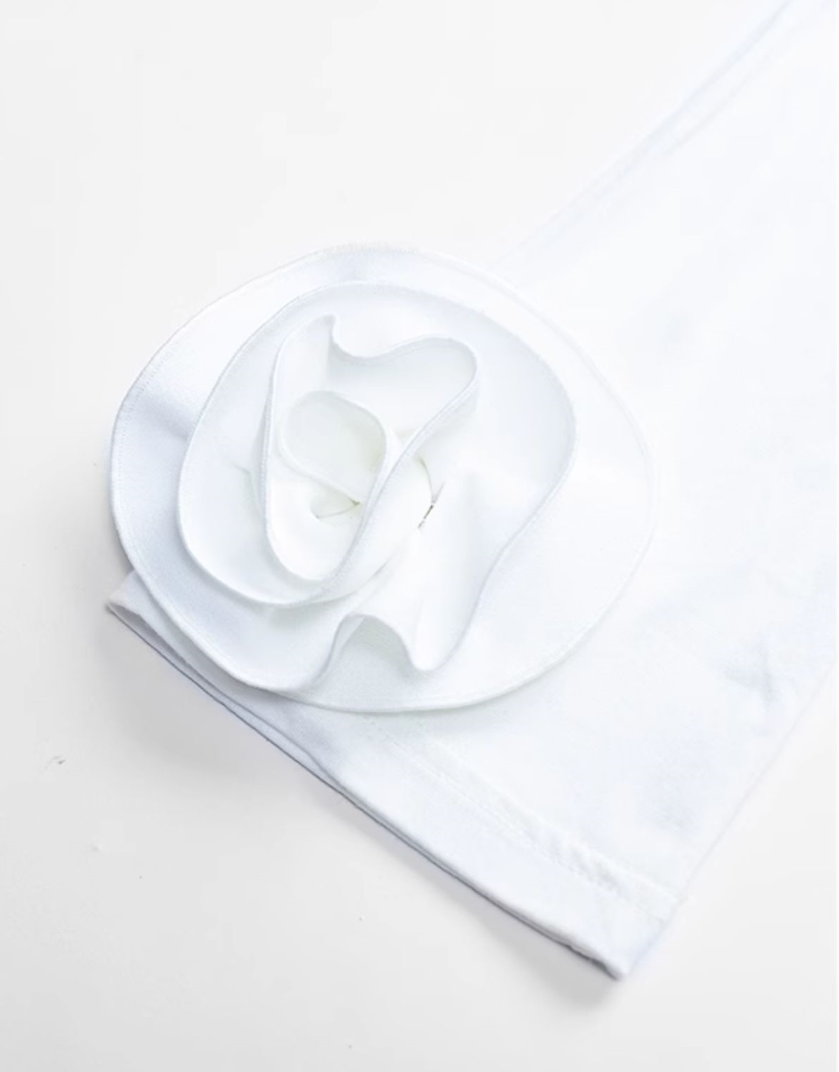 YES BY YESIR | Textured Petal Detailing 3D Floral Sleeve T-Shirt -CYRELLA.