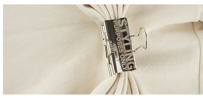 Autumn Winter luxury hoodie pinched pleated waist sweatshirt - kIC