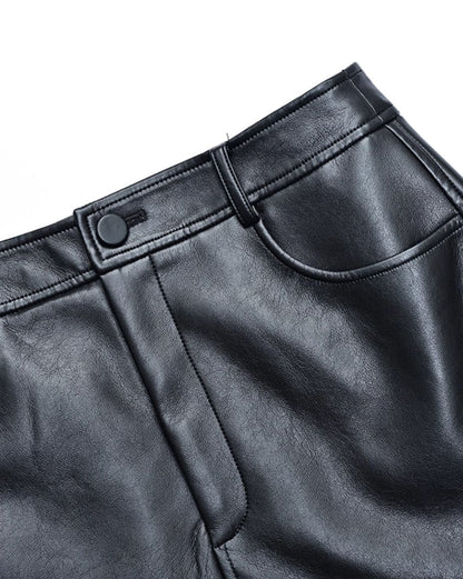 YES BY YESIR  mesh spliced mermaid leather skirt - RASP.